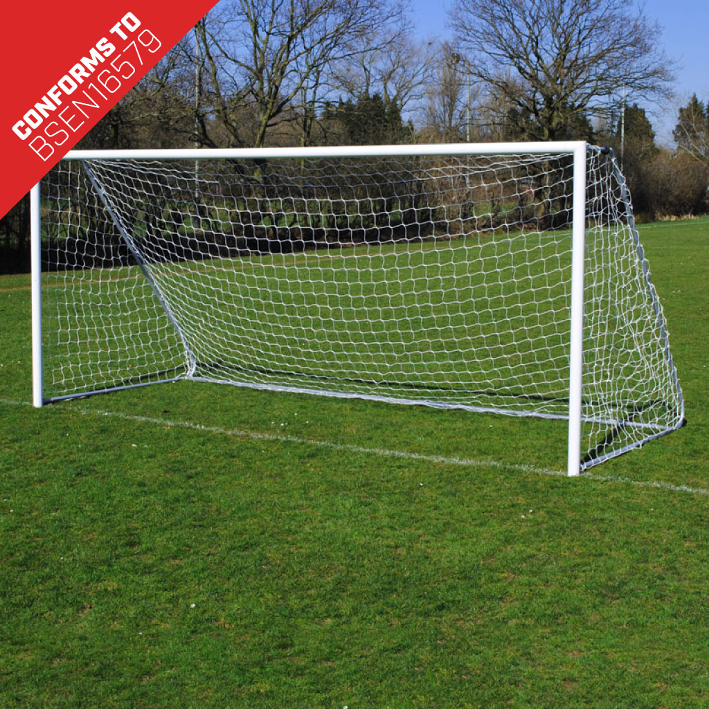 Lightweight Folding 16x7 Football Goal Package: 9v9 Freestanding Aluminium