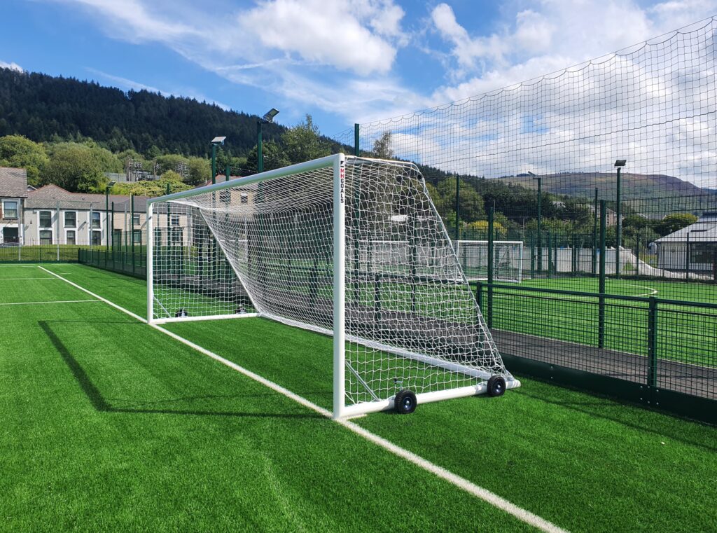 Senior Selfweighted Wheeled 24x8 Football Goal Package: 11-A-Side Freestanding Aluminium
