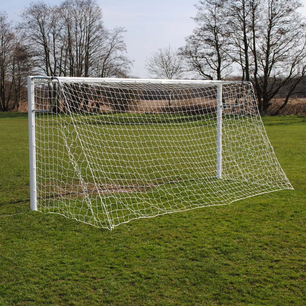 Pro Quick Release 16x7 Football Goal Package: 9v9 Socketed Aluminium