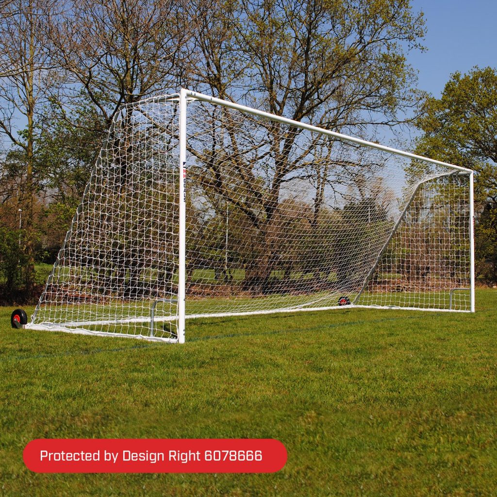 Youth Heavy Duty Wheeled 21x7 Football Goal Package: 11-A-Side Freestanding Steel